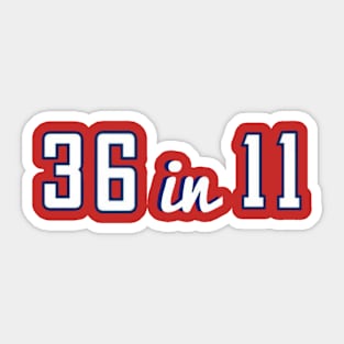 36 in 11 v2 Sticker